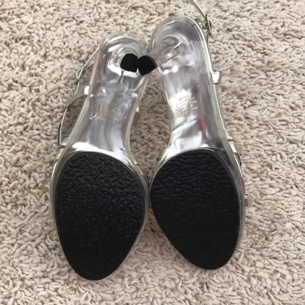 Silver Mirrored Wrap Around, Open Toe And Heel Sa… - image 3